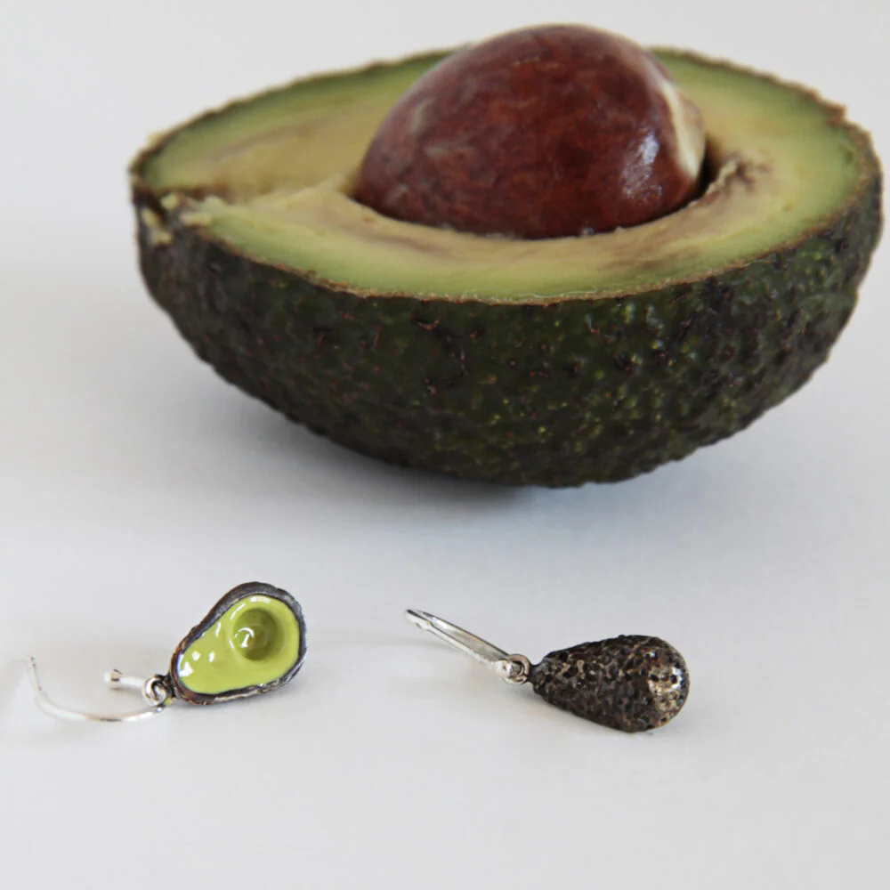 Aros de plata aguacates