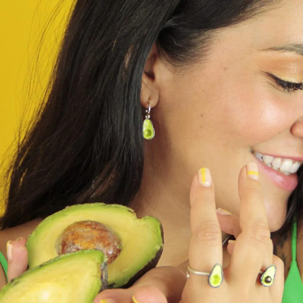 Aros de plata aguacates