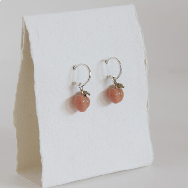 Silver hoop earrings peach