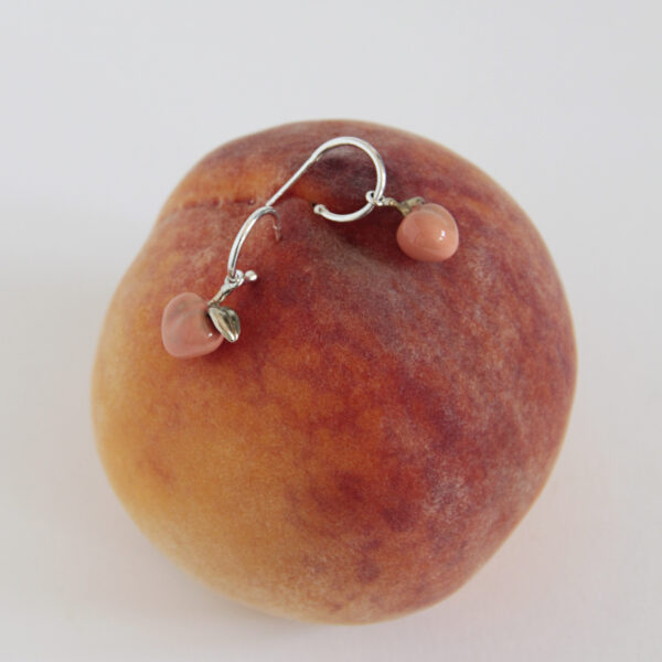 Silver hoop earrings peach