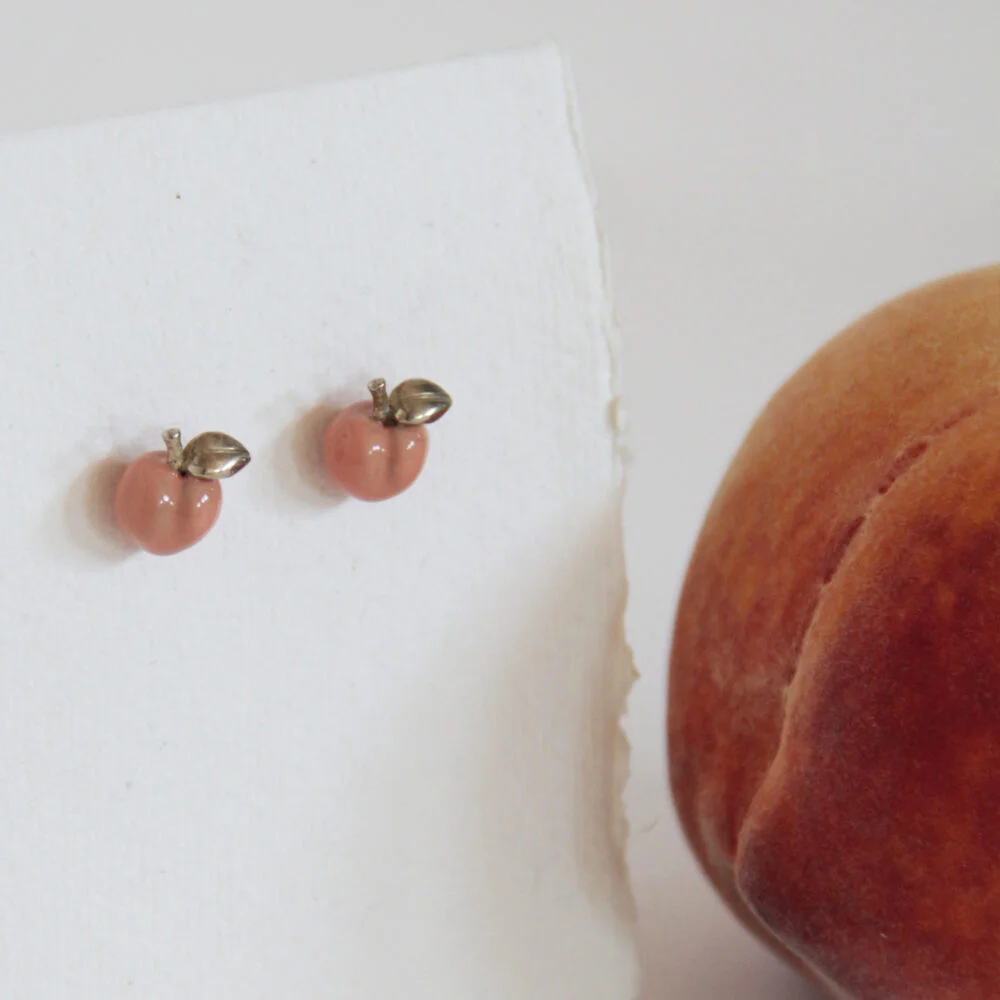 Silver earrings Peach
