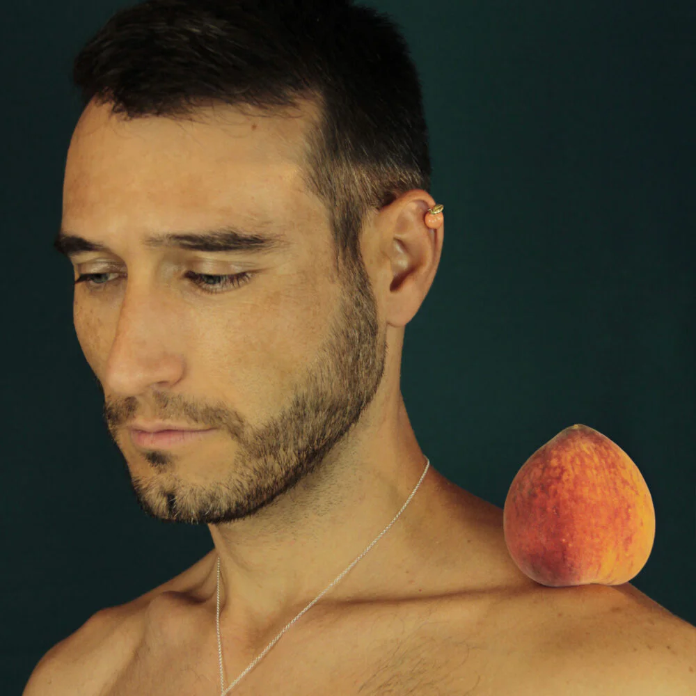Silver earrings Peach