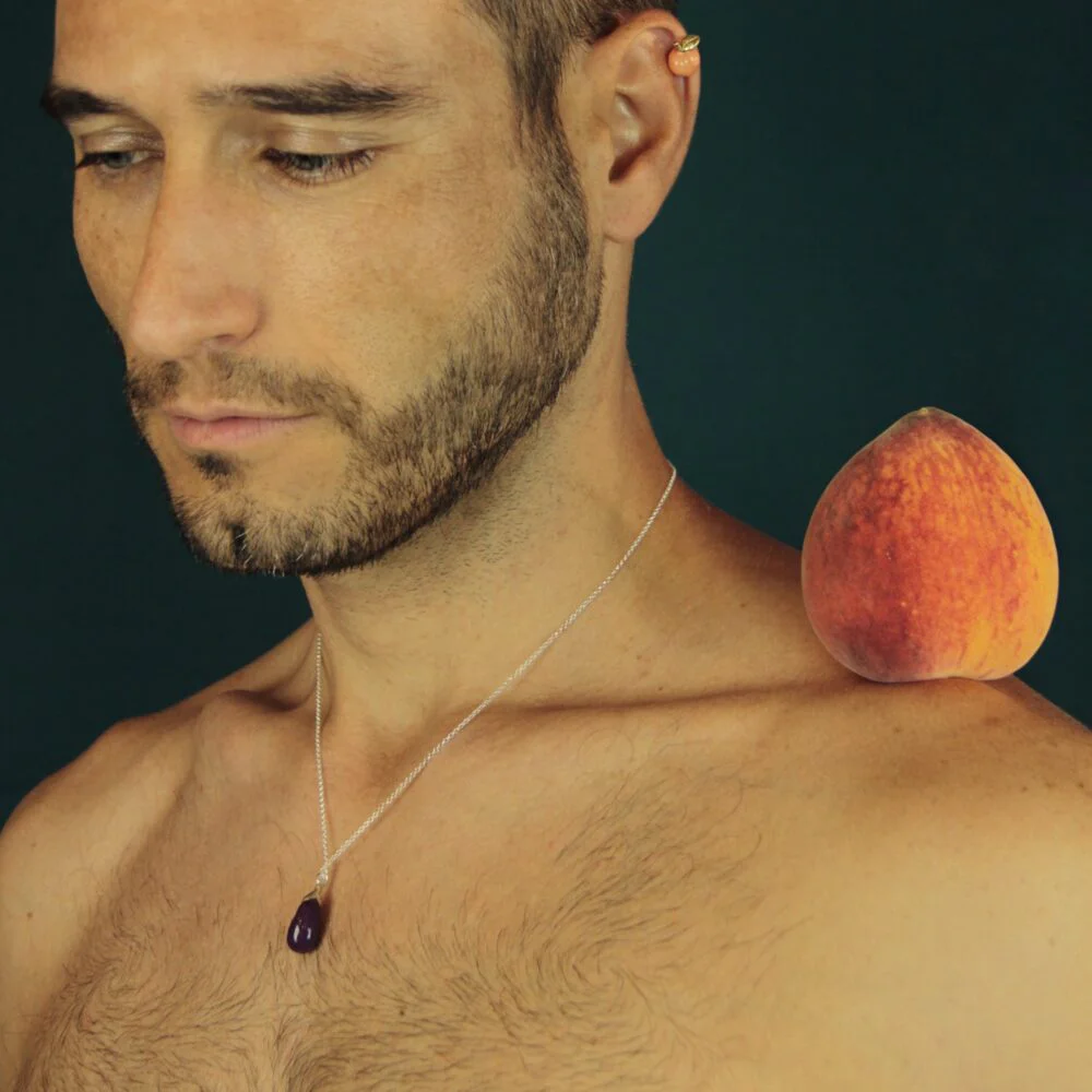Silver Chocker - Eggplant