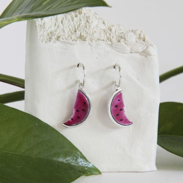 Silver earrings – Watermelons