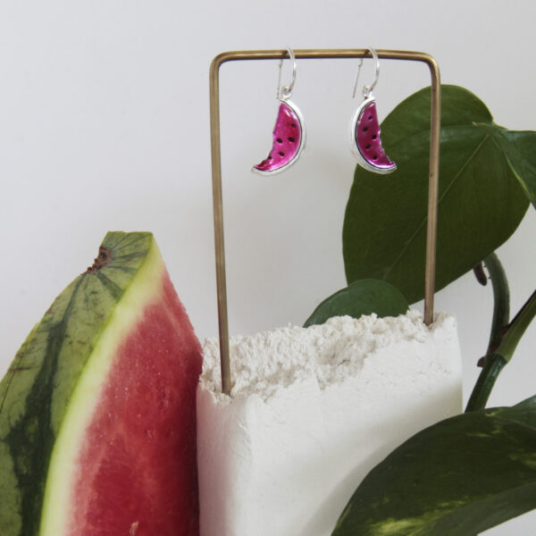 Silver earrings – Watermelons