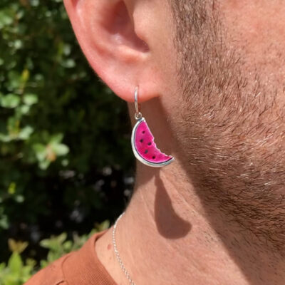 Silver earrings – Watermelons