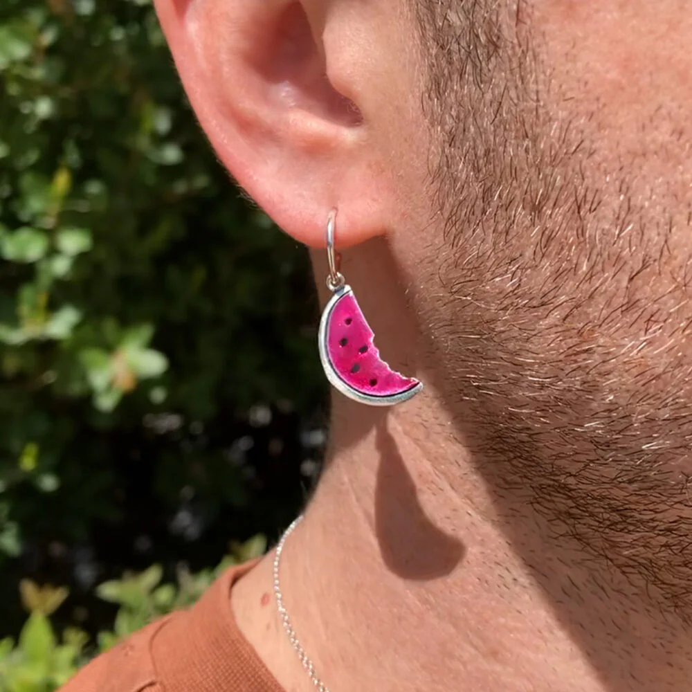 Silver earrings – Watermelons
