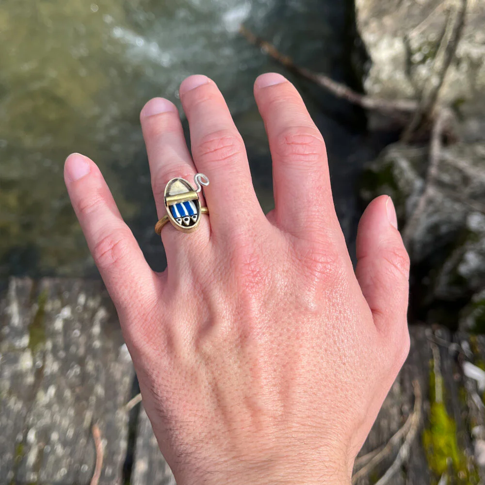 Anillo de latón Lata de Sardinas - Vacía La Nevera Anillo de latón Lata de Sardinas