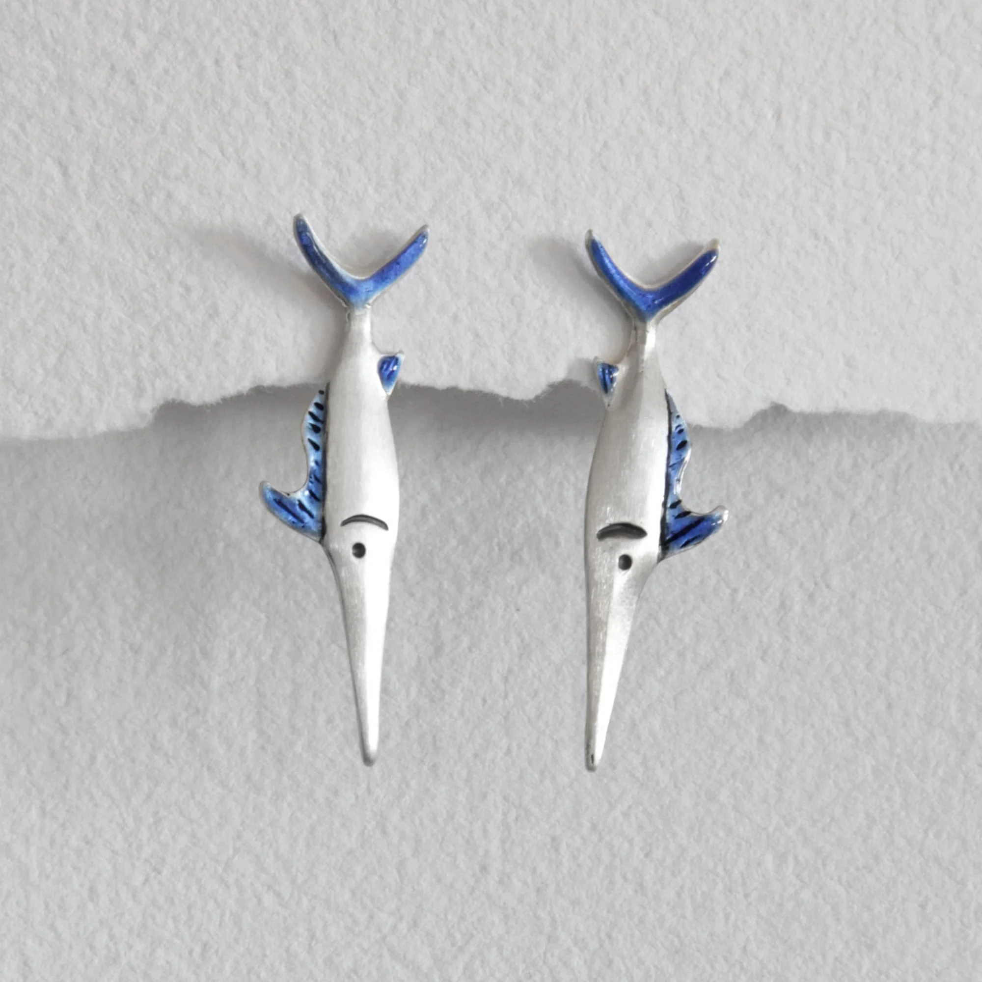 Pendientes de plata Pez Espada