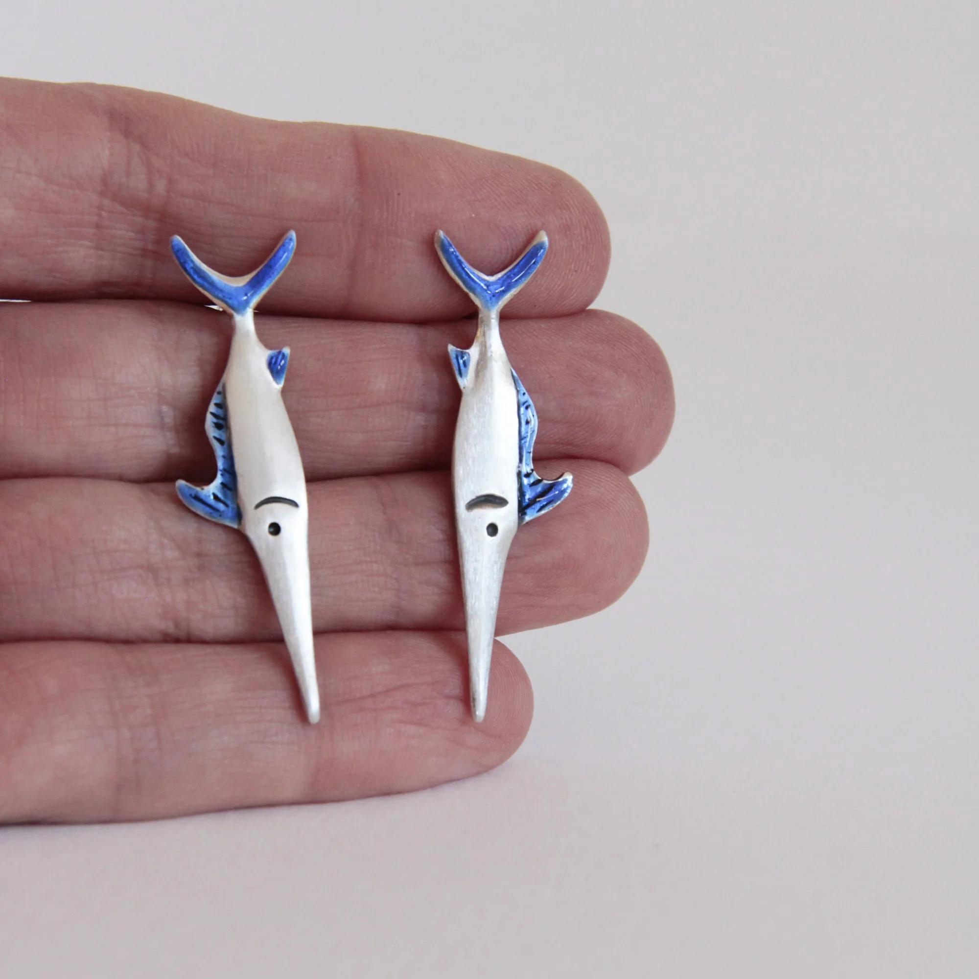 Pendientes de plata Pez Espada