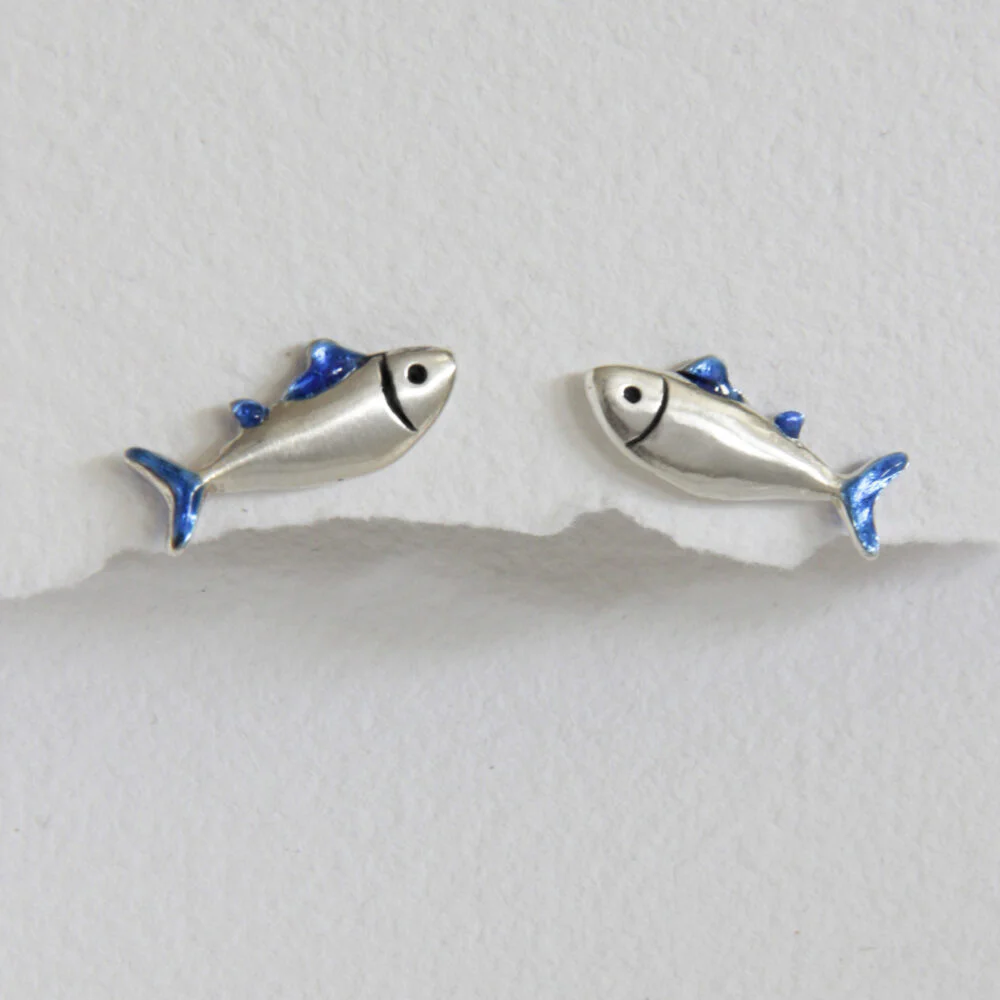 Pendientes de plata Atún