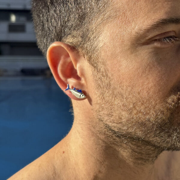 Pendientes de plata Atún