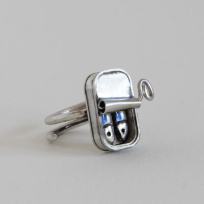 Anillo de plata lata Pareja de Sardinas