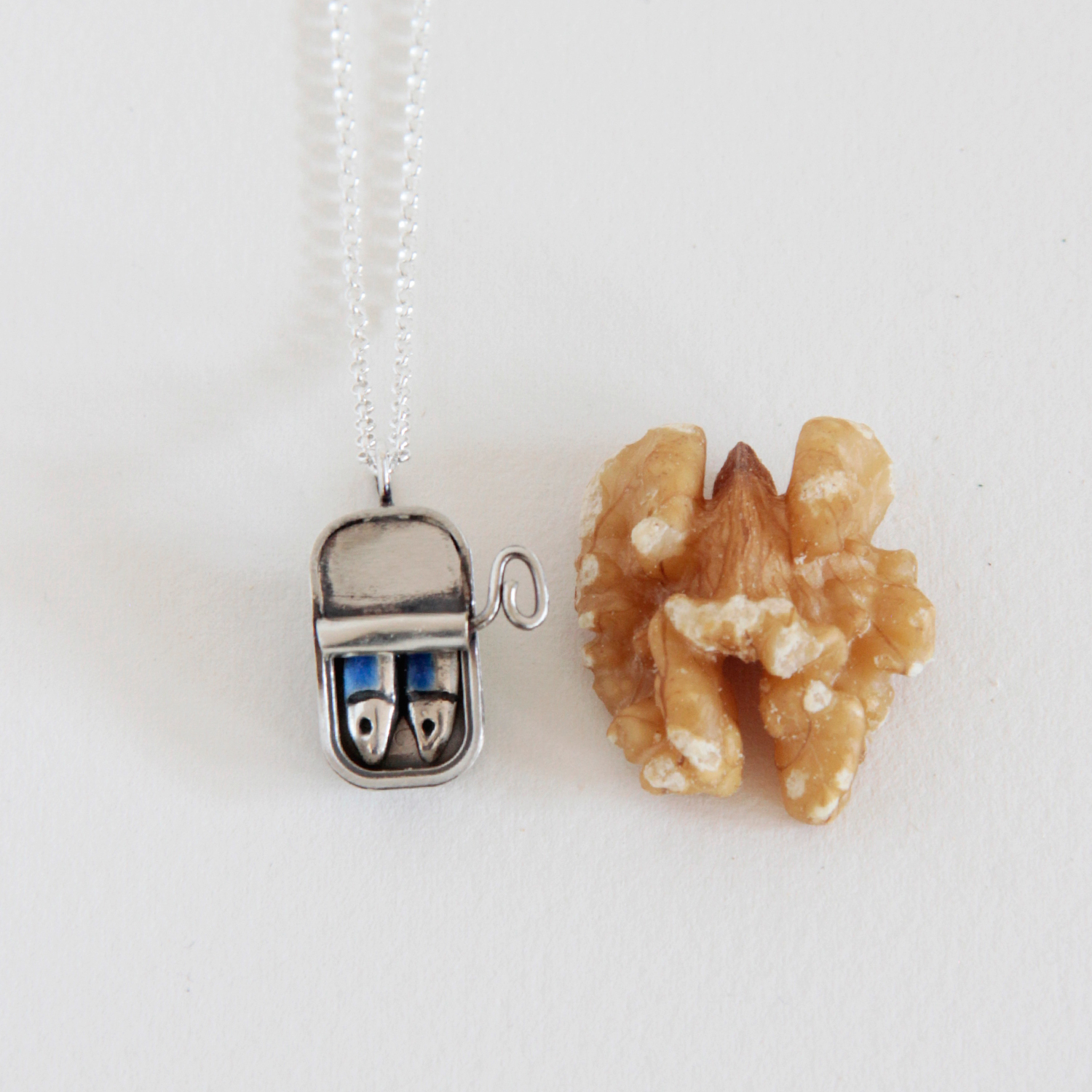 Gargantilla de plata Lata pareja de sardinas - Vacía La Nevera Gargantilla de plata Lata pareja de sardinas