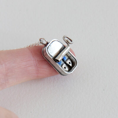 Gargantilla de plata Lata pareja de sardinas