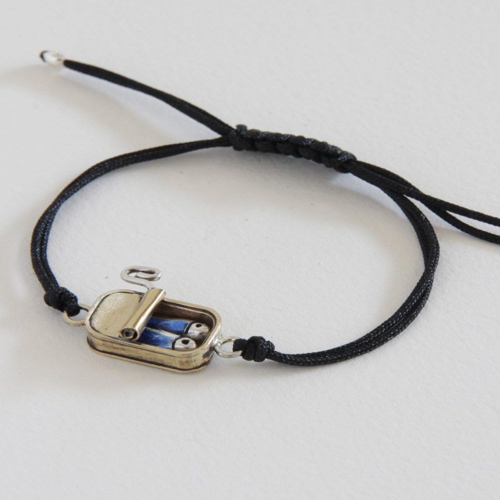 Pulsera-laton-lata-pareja-de-sardinas-1C - Vacía La Nevera Pulsera de latón y plata lata Pareja de sardinas
