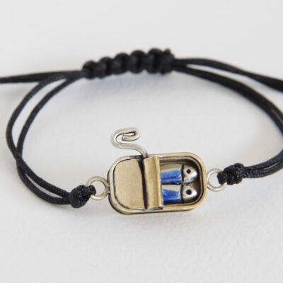 Pulsera de latón y plata lata Pareja de sardinas