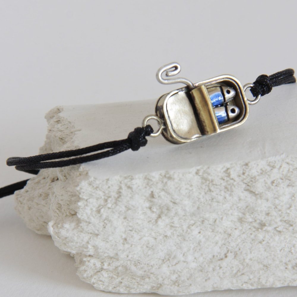 Pulsera-laton-lata-pareja-de-sardinas-4C - Vacía La Nevera Pulsera de latón y plata lata Pareja de sardinas