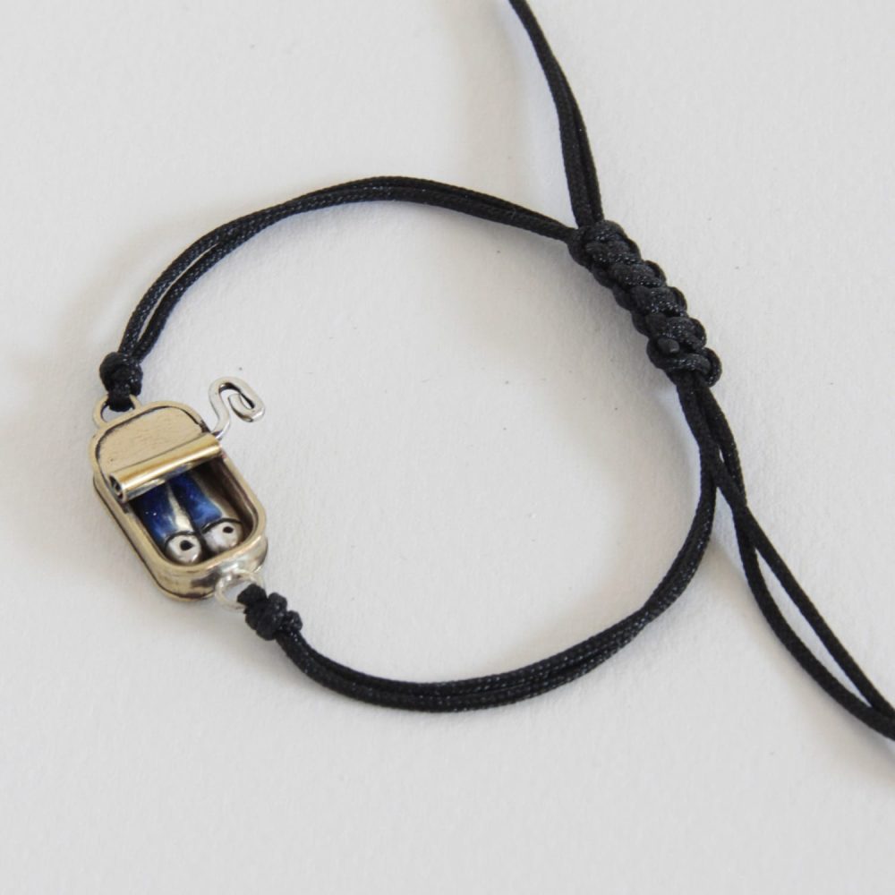 Pulsera-laton-lata-pareja-de-sardinas-5C - Vacía La Nevera Pulsera de latón y plata lata Pareja de sardinas
