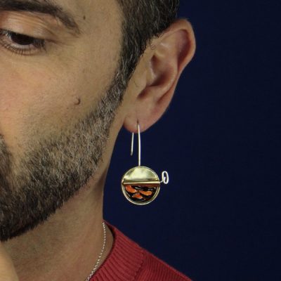 Pendientes de latón y plata Lata de Mejillones