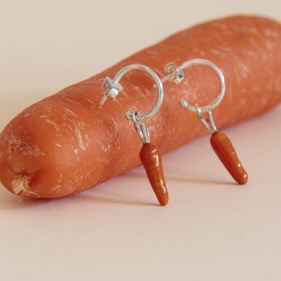 Pendientes aros de plata Zanahorias