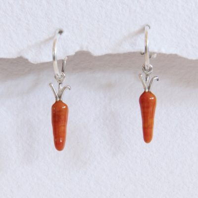 Pendientes aros de plata Zanahorias