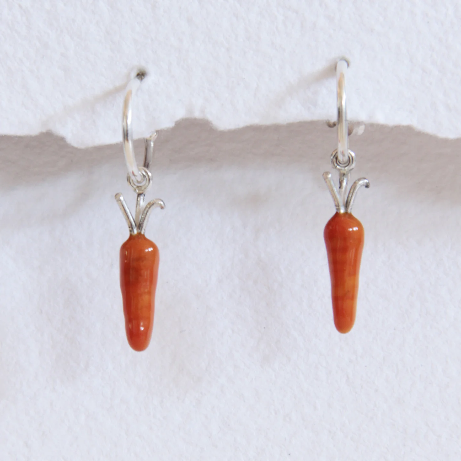 Pendientes aros de plata Zanahorias