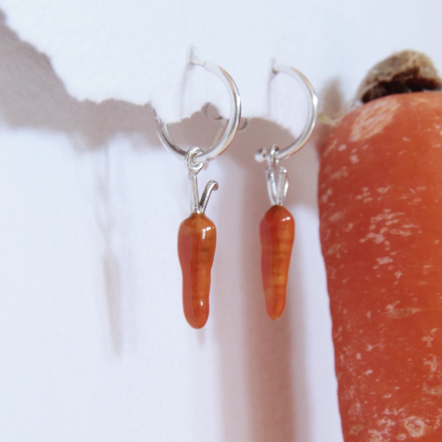 Pendientes aros de plata Zanahorias
